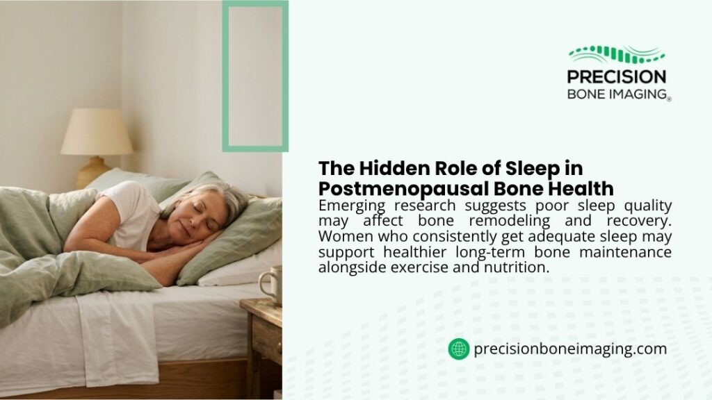 Older woman sleeping peacefully in bed, illustrating the hidden role of sleep in postmenopausal bone health and its impact on long-term bone remodeling and recovery.